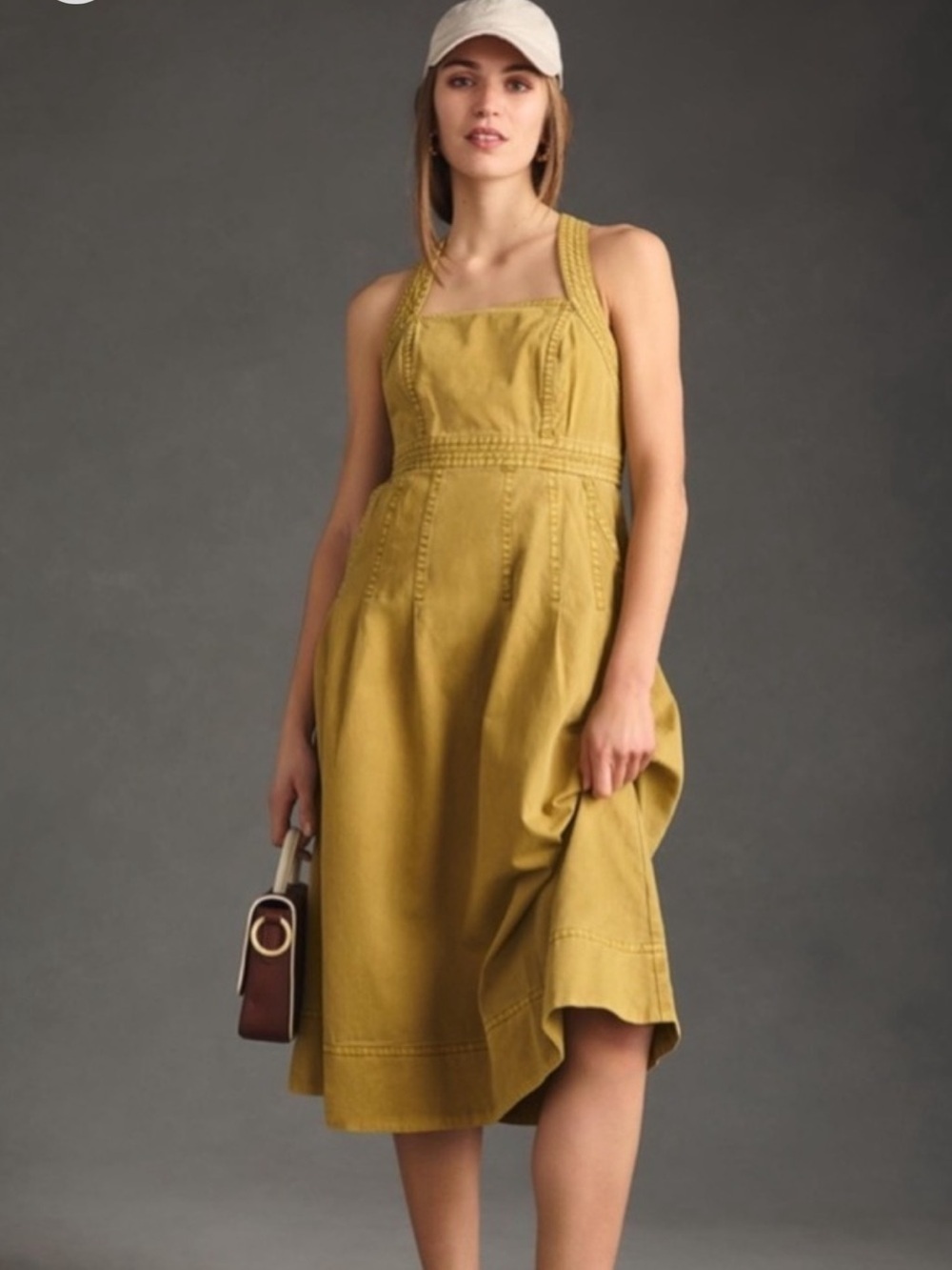 Anthropologie Pilcro Cross-Back Apron Pleated Dress Size 0